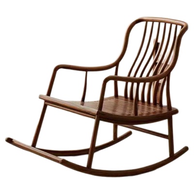 新中式实木榆木摇椅阳台家用客厅民宿沙发躺椅休闲躺椅懒人午睡椅