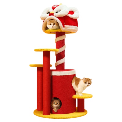 送新年围脖】新年猫爬架玩睡一体