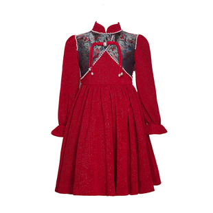 女童连衣裙轻奢小众高端秋冬装2025新款洋气儿童中国风公主裙秋季