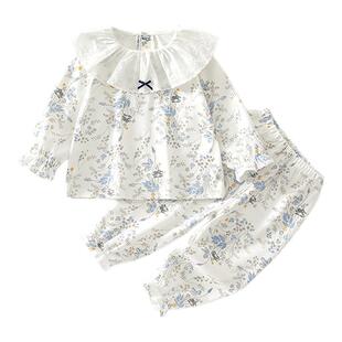 女宝宝婴儿分体套装甜美风宝宝秋衣秋裤套装贴身纯棉春秋款宝宝套