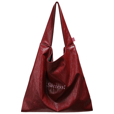 【小优家包包】HOYOZI长岛冰茶 软皮大托特红色包包女式2026新款