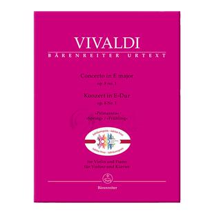 【促销】维瓦尔第四季春小提琴协奏曲E大调op8 周年纪念版附钢伴骑熊士原版乐谱书 Vivaldi Concerto No 1 Violin Spring BA8646