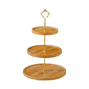 茶歇摆台展示架甜品台摆件竹木托盘下午茶点心架糕点摆盘蛋糕架子