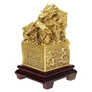 九龙金玺铜九龙印玉玺办公室摆件全铜龙印客厅金龙玉玺印章大号