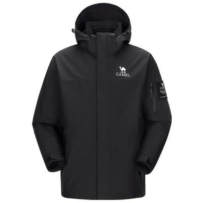 骆驼户外巧乐力冲锋衣三合一拼色外套秋冬两件套旅游登山服装男女