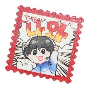 邮票贴纸来图定制手满天星透明镭射防水明星照片粗糙卡通手账贴画