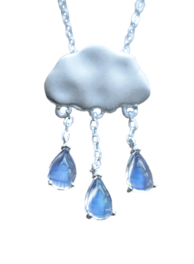 天然斯里兰卡月光石云朵纯银吊坠