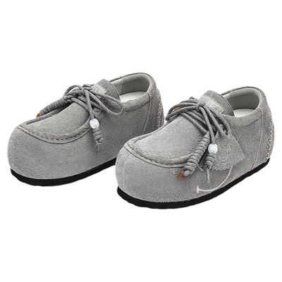 SMILEY笑脸灰色厚底增高袋鼠鞋女