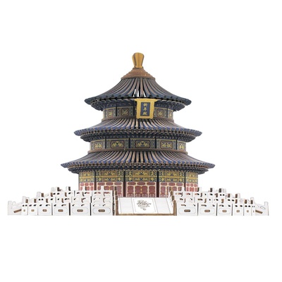 天坛太和殿木质3D拼装模型益智