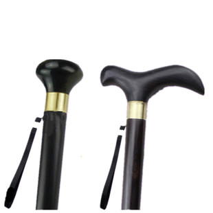 乌木拐杖圆头拐棍红木老人龙头手杖实木文明棍紫光檀徒步登山杖