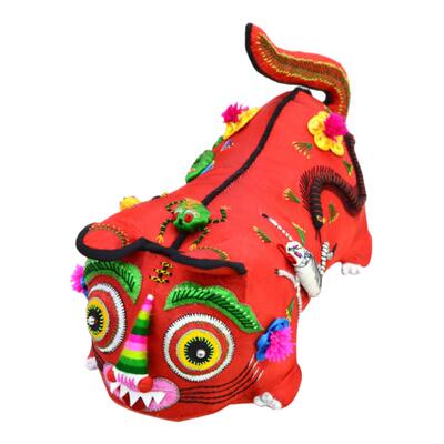 婴儿工艺品老虎枕头宝宝五毒玩具满月纯手工工艺民间品布老虎