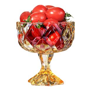 玉晶水晶玻璃甜品杯高脚水果盘糖果碗器皿大果盘高级感冰淇淋杯子