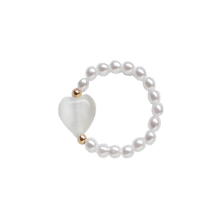 TOKU手指剧场 轻奢天然珍珠戒指小珠可调节冷淡风纯手工编织叠戴