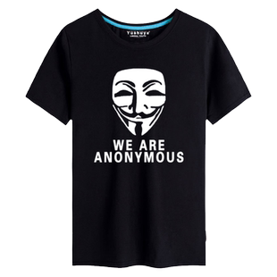 V字仇杀队t恤男短袖新款V怪客来袭体恤衫纯棉夏季半截袖男士经典