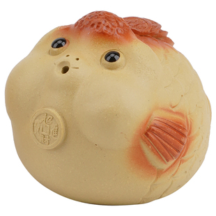 泡泡鱼茶宠创意手工可养茶玩摆件紫砂精品桌面高档功夫茶道零配