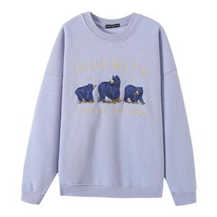 Hollister小海鸥秋冬加绒加厚长袖圆领卫衣连帽保暖套头衫上衣女