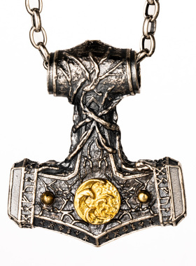 维京冰冻深渊索尔雷神锤银项链