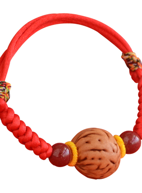 宝宝压惊安睡红绳手链桃核朱砂