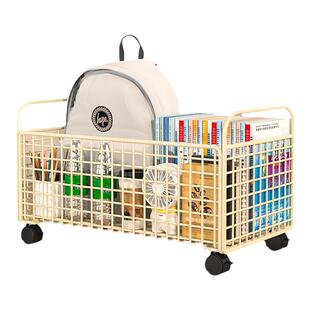 书包置物架带滑轮可移动书本神器学生桌面收纳筐桌下工位放包架子