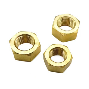 铜细牙螺母M8M10M12M14M16M18M20黄铜六角细丝螺帽GB52外六方螺帽