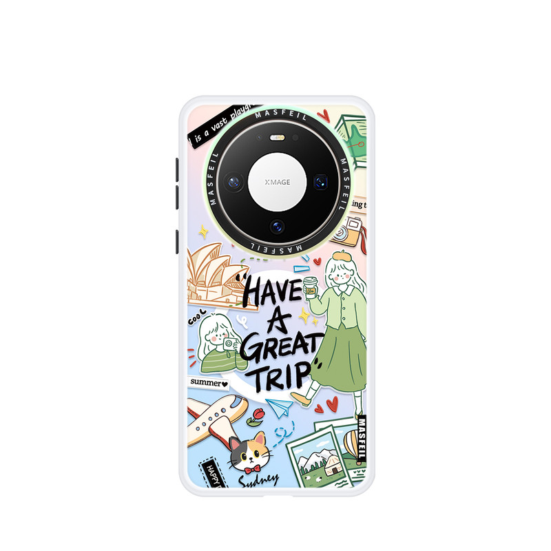 ZHIZHE×旅行手账适用华为Mate80Promax手机壳磁吸带支架mate60保护套可爱mt70por+新款50/40高级感网红女