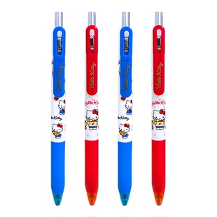 一正三丽鸥正版Hellokitty红蓝按动中性笔学生用刷题笔CS双珠中性笔0.5mm好书写不卡墨顺滑速干笔黑色签字笔