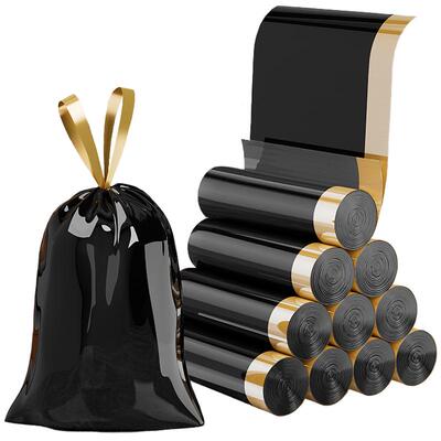 特厚免撕垃圾袋抽绳式耐刺防偷窥