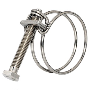 304不锈钢双钢丝箍喉箍卡扣紧固抱箍管夹橡胶水管卡油管卡箍管箍