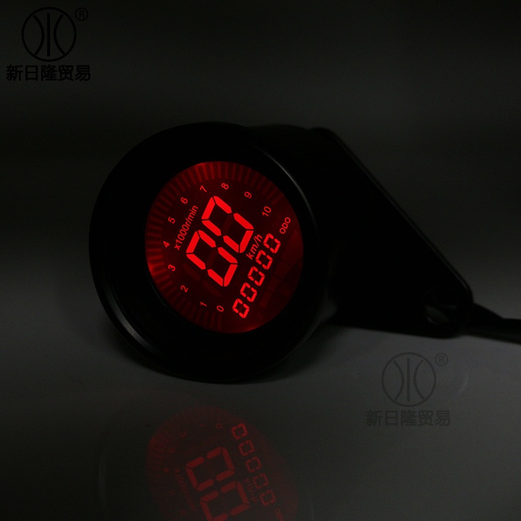 新款直销摩托车复古改装仪表 LED液晶里程表 摩托车仪表LCD公里表