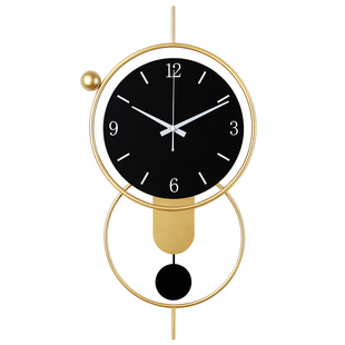 挂钟客厅家用时尚现代格栅墙装饰挂墙时钟创意个性静音免打孔钟表