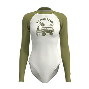 atlanticbeach泳衣女士夏防晒长袖保守竞速游泳装冲浪服海边度假