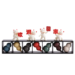 招财猫欢迎回家摆件入户门口玄关鞋柜创意乔迁之喜仪式感高档装饰