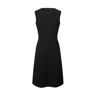 【断码清仓】VER TOW午夜黑无袖收腰连衣裙子女装 醋酸气质连身裙