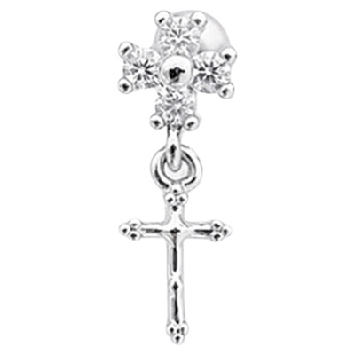 十字架钛钢耳钉耳骨钉耳蜗钉耳饰