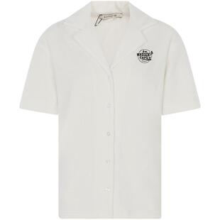 【折扣】ETRE  CECILE 象牙白字母单排扣女士休闲短袖衬衫