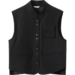 播商场同款百搭通勤立领马甲女25秋季新款工装风上衣BDS3MD3314