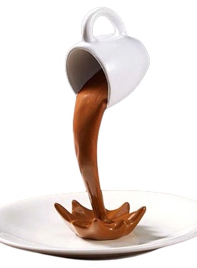 创意悬浮咖啡杯子桌面模型摆件