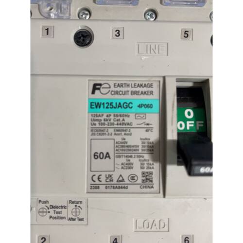 【议价-可维修】漏电断路器EW125JAGC-4P060 60A 4极 /二手均有货