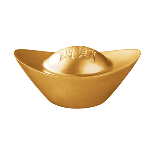 纯黄铜沙金元宝摆件实心招财仿真金条道具客厅聚宝盆装饰开业礼品