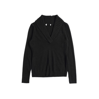 山羊绒青果领套头针织衫长袖毛衣