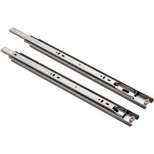 固特抽屉轨道三节轨加厚缓冲阻尼静音滑道导轨五金配件不锈钢滑轨