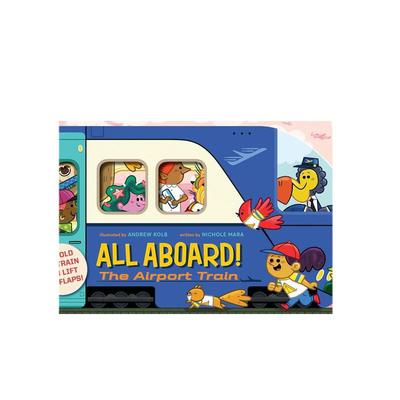 【预售】【风琴折页书】全员上车机场列车英文儿童绘本IP系列进口原版外版书NicholeMara纸板书6-9岁【Extend-a-Book】AllAboard