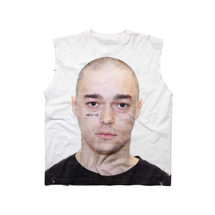 Racer Worldwide 25ss 破坏数码人像印花无袖坎肩背心tee