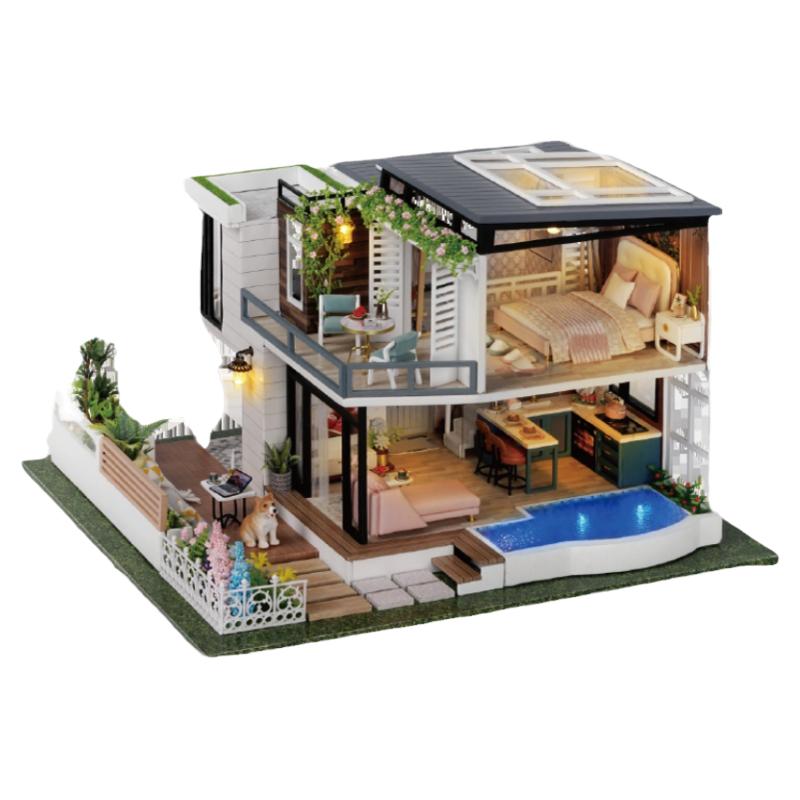 diy小屋 创意拼装模型玩具花园别墅生日情侣建筑拼装木制圣诞礼物