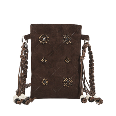 钉珠重工手机包女民族风小方包