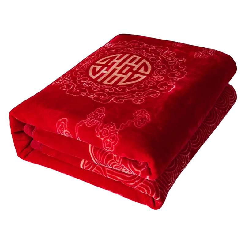 毛毯结婚庆典被子双层加厚春秋冬休闲毯/毛毯/绒毯