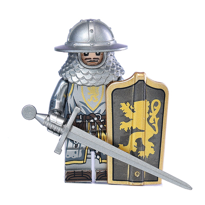 中世纪古风黑鹰圣堂城堡积木人仔