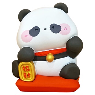 可爱熊猫文创摆件纪念品手办盲盒公仔实用桌面装饰品特色新年礼物