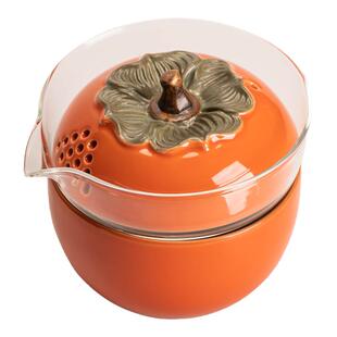 柿柿如意玻璃旅行茶具便携式快客杯个人专用随身包套装户外泡茶壶