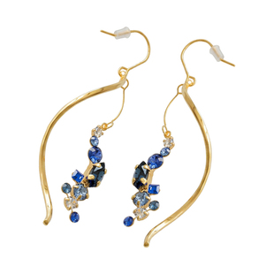 OSEWAYA耳环日系轻奢水晶玻璃耳坠女细巧灵动小众设计感流苏耳钉